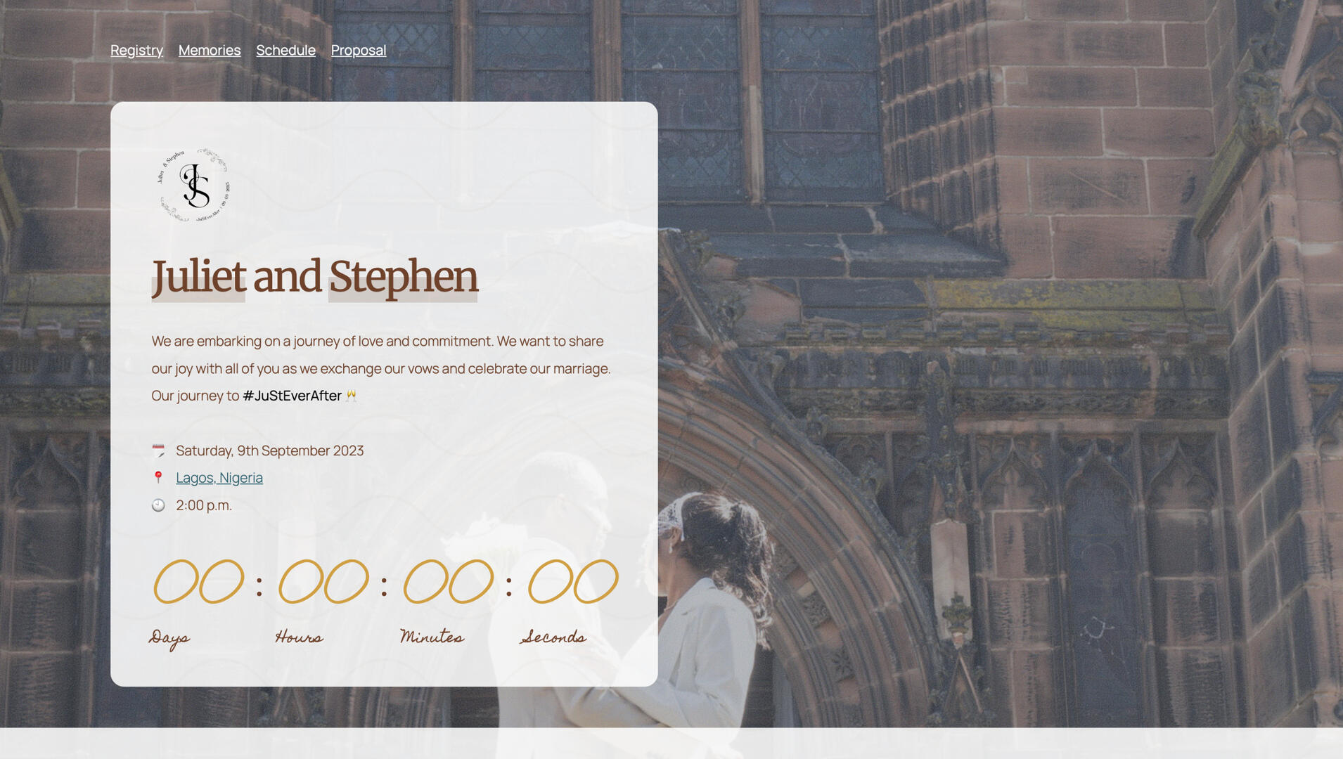 Wedding website • Built with Carrd